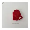 Coreano~Nuevos Guantes para Niños, Guantes de Dedos Blancos Pequeños Simples para Niños y Niñas, Versátiles de Punto de Cinco Dedos con Pantalla Táctil