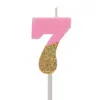 Velas Digitales de Cumpleaños Color Rosa Elegante de 7 Colores Velas Digitales para Pastel Decoración de Ambiente Fabricante Fuente Mayorista