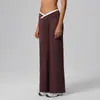 Pantalones de yoga acampanados con abertura, de cintura alta, que realzan las caderas, sensación de segunda piel, con cinturilla de color contrastante, para mujer, ropa de exterior, pantalones de yoga