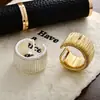 Anillo Abierto Tejido Rayado Personalizado de Nuevo Estilo Transfronterizo Europeo y Americano, Versión Ancha Irregular, Anillo de Moda Ajustable Exagerado