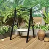 Columpio Exterior Silla Mecedora de Patio Balcón Hierro Silla Colgante Individual y Doble Techo de Tela Cesta Colgante Jardín Interior y Exterior Hamaca de Ocio