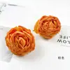 Flor Artificial con Bordes Quemados, Cabeza de Rosa, Flor Falsa con Borde Quemado para DIY, Flor para Pasador Vintage, Adorno Pequeño para Escena de Boda