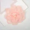 Flor de Gaze de Seda Brilhante Feita à Mão Miolo de Flor Borda Queimada Rosas Pequenas Flores DIY Acessórios de Cabelo Flor de Cabeça Sapatos e Chapéus Broche Acessórios de Joias