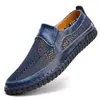 Sandálias de Verão Transfronteiriças Amazon Sapatos de Malha Respirável Masculinos Tamanho Grande 50 Slip-On Confortável de Couro Sapatos de Pai