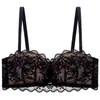 Sujetador strapless de encaje puro estilo francés antideslizante para mujeres con poco busto, top tipo tubo push-up de grosor medio, conjunto de sujetador sexy de doble uso