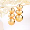 Brincos Atmosféricos Exagerados Europeus e Americanos Brincos Redondos Geométricos Esmaltados de Metal Luxo Leve Elegantes para Senhoras