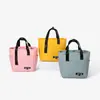 Bolsa de almuerzo tipo tote de color sólido personalizada de fábrica, tela Oxford con forro de papel de aluminio para aislamiento térmico, adecuada para estudiantes y trabajadores de oficina
