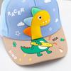 Nueva gorra de béisbol de malla de plástico a presión con dinosaurio pequeño tridimensional para niños, gorra de sol de verano, gorra urbana linda, versión coreana