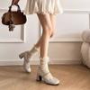 Estilo de Uma Linha Mary Jane 2025 Novo Estilo Sapatos Rosa Doce Delicado Laço de Strass Salto Alto para Mulheres