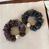 Scrunchie de rede floral com miçangas estilo coreano para mulheres, novo modelo 2026, elegante e versátil, acessório popular online para rabo de cavalo