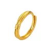 Anel de Laço para Mulheres, Anel Dourado Fosco Estilo Antigo, Estilo Versátil de Nicho de Alta Qualidade, Anel para Dedo Indicador Ajustável Atacado