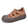 [9.9kg Pares, Disponibles] Sandalias Piel Genuina Tenis Casuales Caña Baja Zapatos Romanos Zapatos Jaula de Cerdo Zapatos de Suela Gruesa para Mujer