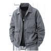Chaqueta informal de primavera y otoño 2025 para hombre, abrigo de pana estilo Hong Kong de moda coreana, ropa para jóvenes y de mediana edad con solapa.
