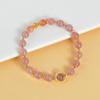 Pulsera de cristal natural al por mayor, cristal de fresa, piedra lunar gris, diseño original, moda fresca, versátil, joyería para mujer
