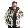Nueva Chaqueta Acolchada de Algodón Punk de Invierno 2024 para Hombre Cárdigan con Estampado Digital Chaqueta Acolchada de Algodón Urbana a la Moda con Capucha