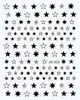 Pegatinas para Uñas de Estrella de Cinco Puntas Negras y Blancas Plateadas de Moda Lámina Adhesiva Calcomanías para Uñas Venta al por Mayor