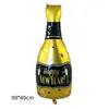 Decoração de Festa de Ano Novo de 18 polegadas Balões de Filme de Alumínio Feliz Ano Novo Garrafa de Vinho Meteoro Balões de Folha de Alumínio Feliz Ano Novo