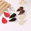 Nuevos Pendientes Europeos y Americanos Moda Pendientes Creativos Hojas Simples Gotas de Agua Pendientes de Cuero Artificial PU Joyería