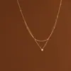 Colar com Design de Camadas Duplas com um Toque de Luxo Leve e Exclusivo, Corrente de Clavícula em Camadas, Moda de Verão com Personalidade, Gargantilha Minimalista para Mulheres
