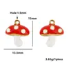 Pingente de Fruta de Aço Inoxidável Sólido com Gotejamento de Óleo Acessórios para Joias DIY Pingente de Abóbora Cogumelo Morango para Colar Brincos