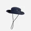 Chapéu de Sol com Proteção Solar, Chapéu para Pesca e Caminhada ao Ar Livre, Chapéu de Cowboy Ocidental, Chapéu de Pescador com Cordão Feminino, Aba Larga para Férias de Verão Masculino