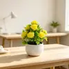 Maceta de Flores Artificiales Tamaño Mediano Maceta Ola de Agua 10 Flores Artificiales de Espuma Adorno Decorativo Escritorio Venta Caliente Transfronteriza Decoración del Hogar