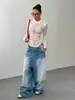 2025 Ropa de Mujer de Encaje Sexy Chica Caliente Deseo Puro Transparente Ajustado Cuello Redondo Manga Larga Camiseta Mono Estilo Europeo y Americano