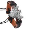 Pulseira retrô de couro bovino tecido direto da fábrica, design de ajuste por tração, novos acessórios de peixinho, pulseira de estudante, cordão de mão