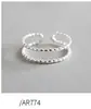 Anillo de Plata de Ley S925 777 Coreano Anillo Abierto Personalizado Vintage INS Anillo para Articulación de Dedo de Mujer Anillo de Dedo del Pie Anillo de Plata Versátil