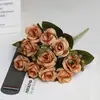 Nuevas flores artificiales de gypsophila y rosas pequeñas de colores otoñales, arreglos florales estilo coreano, flores artificiales, flores de seda, venta al por mayor de comercio exterior, comercio exterior transfronterizo