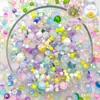 Cuentas Mixtas, Cuentas Sueltas de Vidrio, Cuentas de Arroz, Cuentas de Vidrio Semiacabadas Hechas a Mano para DIY, Accesorios para Joyería Mixtos de 8-10 mm