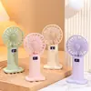 2026 Pantalla Digital Inteligente Simple Ventilador de Mano Ajustable de Cinco Velocidades con Base, Logo Personalizable, Ventilador de Escritorio Recargable