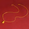 Collar Chapado en Oro Estilo Chino Barra de Oro Pequeña Set para Mujer Pendientes Duraderos Versátiles Pulsera Aleación de Cobre Joyería de Imitación Oro