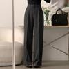 Pantalones Casuales Rectos de Pierna con Bolsillos Dobles, Caída, Cintura Alta Adelgazante, Versátiles, de Primavera y Otoño, Estilo Coreano Chic, Sencillos, de Nicho, para Viajar