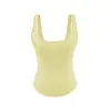 26038- Camiseta sin mangas sexy estilo europeo adelgazante para mujer Nueva moda Primavera/Verano 2026 Top Hot Girl sin hombros