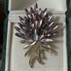 Broche de trigo de cristal de alta gama con temperamento francés europeo y americano, elegante accesorio de ropa de abrigo con ramillete de alta gama para mujer