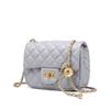 Bolso Pequeño de Bola Dorada 2025 Nuevo Bolso Cruzado Cuero Genuino Pequeño Estilo Chanel Moda Acolchado Cadena Bolso Popular de Hombro para Mujer