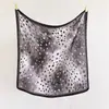 Pañuelo cuadrado de alta gama con estampado de leopardo, seda sintética elegante, chal estampado, pañuelo decorativo para el cuello, pañuelo protector solar, pañuelo para la cabeza, bufanda