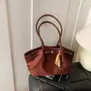 Bolsas Retro Transfronterizas Bolsas Tote Coreanas de Nicho para Mujer Transfronterizas Nuevas Simples Casuales para el Trabajo Bolsas de Hombro de Gran Capacidad