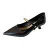 Nuevos Tacones de Aguja Versátiles Retro de Punta Fina con Corte Bajo y Diseño Elegante, Tacones Altos Simples de Una Correa, Primavera 2026