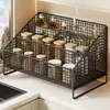 Estante para condimentos, organizador de utensilios de cocina, portavasos para el hogar, estante de especias multifuncional para encimera con compartimentos