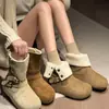 Botas de Nieve con Suela Gruesa para Aumentar la Altura para Mujer 2026 Nuevas de Invierno Elegantes Versátiles con Forro de Terciopelo Espeso Zapatos de Algodón Cálidos