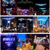 Luzes de LED em forma de floco de neve para a rua, iluminação pública, luzes transversais, luzes de estilo festivo de primavera ao ar livre, luzes de corda