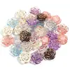 Resina borde dorado barroco camelia DIY pasador pulsera aretes accesorios material para diario accesorios de ropa