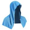 Toalla deportiva de secado rápido, estilo chal, para fitness, playa, camping, capucha con forma de U y protector solar.