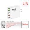 Cargador Multipuerto Privado Transfronterizo de 200W 3USB+3PD Teléfono Móvil Seis en Uno Cabezal de Carga Rápida 5V2.4A Regulaciones Europeas, Americanas y Británicas