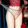 Bragas Triángulo Aurora Ultradelgadas Completamente Transparentes Seda Deslizante Desnudas Sexy para Hombres y Mujeres Abertura en la Entrepierna Medias de Seda Bragas de Seda Hielo Luz de Agua