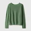 Suéter de Punto sin Costuras de una Pieza con Cuello Redondo para Mujer, Otoño e Invierno, Manga Larga, Estilo Chic Francés, Holgado y Moderno, Prenda Base
