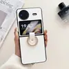 Funda de Teléfono Plegable Dura Nueva para vivoXFlip, Moda con Patrón de Flor Pequeña en Cuero, Adecuada para vivoXFlip