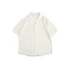 Ropa Vintage 2025 Verano Nuevo Estilo Chino Retro Nuevo Estilo Chino Patrón Hueco Cuello Cubano Manga Corta Holgada Camisa